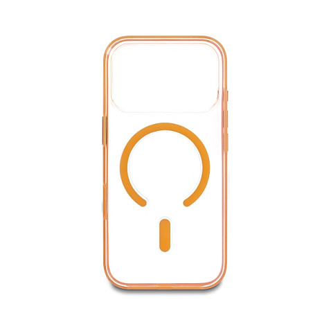 Delock Schutzhülle für iPhone 17 Pro kompatibel mit MagSafe transparent-orange Smartphone Zubehör