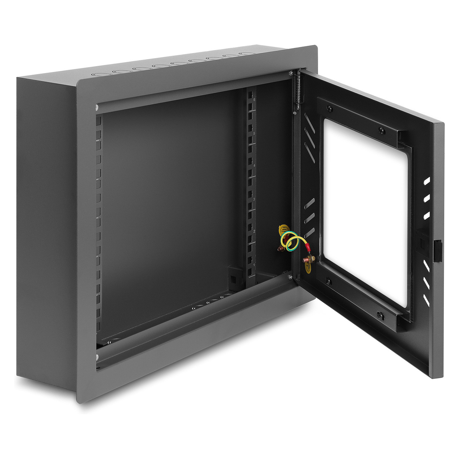 12"" Netzwerkschrank / Schaltschrank mit herausnehmbarer Frontabdeckung 6 HE schwarz