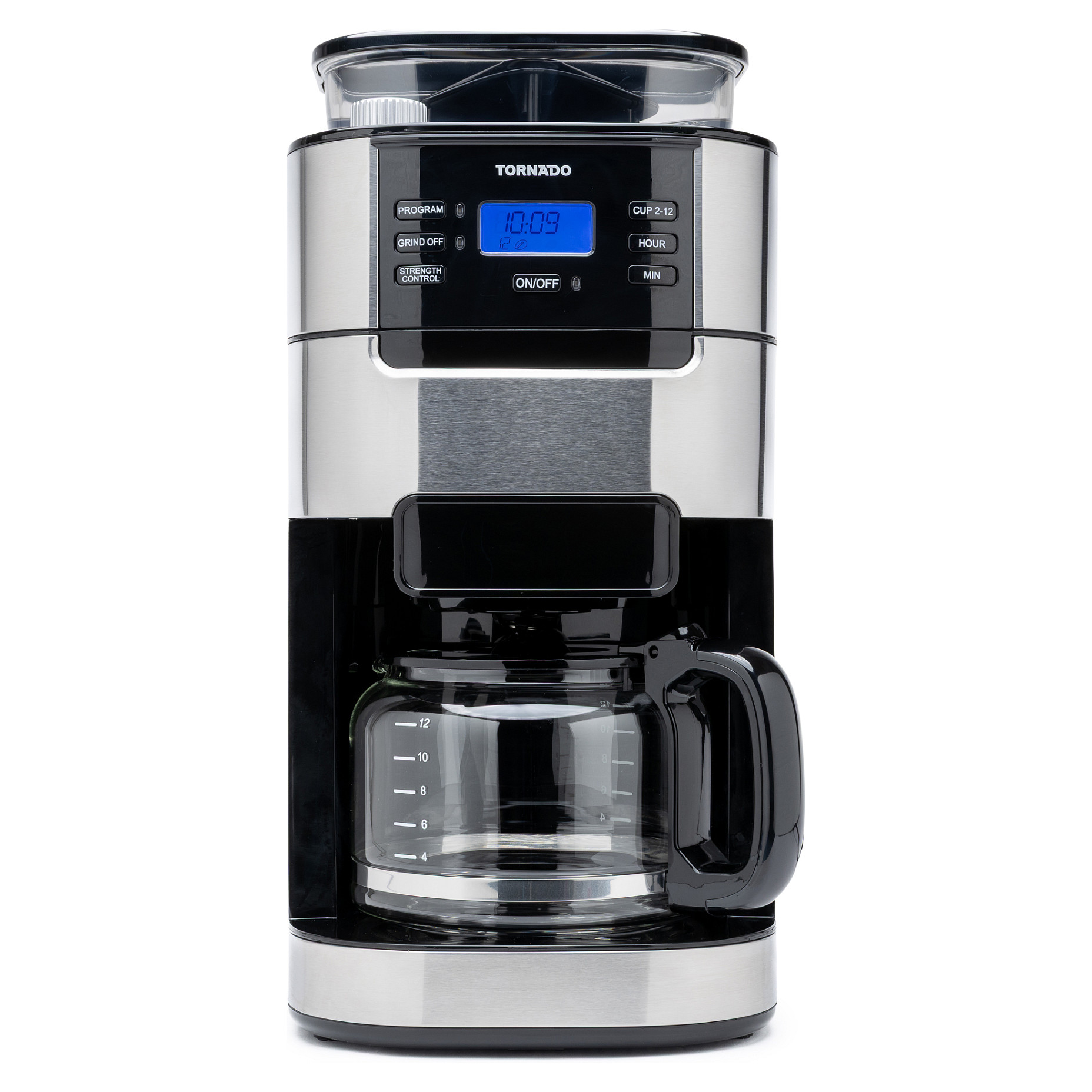 Tornado Filterkaffeemaschine TCM1025A-GS Edelstahl und Schwarz