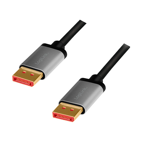 DisplayPort cable, DP/M to DP/M, 8K/60 Hz, alu, black/grey, 3 m
