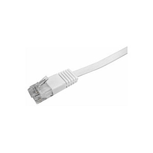 Patch cable flat Cat.5e U/UTP, white, 1,0m