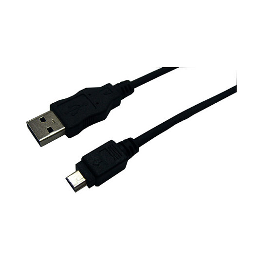 USB 2.0 cable, USB-A/M to Mini-USB/M, black, 3 m