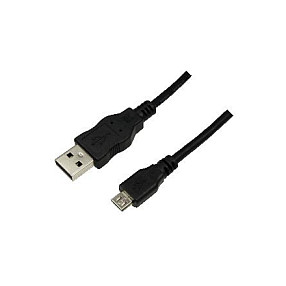 USB 2.0 cable, USB-A/M to Micro-USB/M, black, 5 m