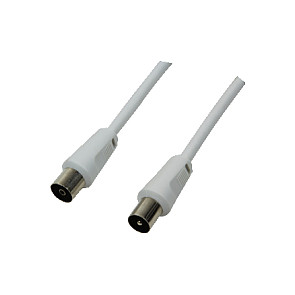TV coaxial cable, IEC /M to IEC /F, CCS, >85 dB, white, 2.5 m