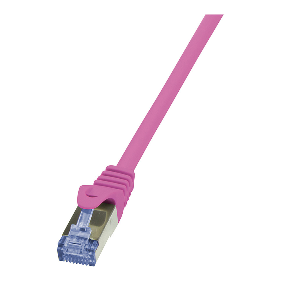 CQ3019S RJ45 Netzwerkkabel Patchkabel cat 6a s ftp 025 m Pink Flammwidrig mit Rastnasens - Logilink