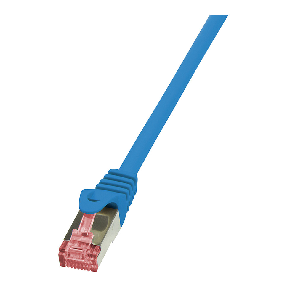 CQ2016S RJ45 Netzwerkkabel Patchkabel cat 6 s ftp 025 m Blau Flammwidrig mit Rastnasensc - Logilink