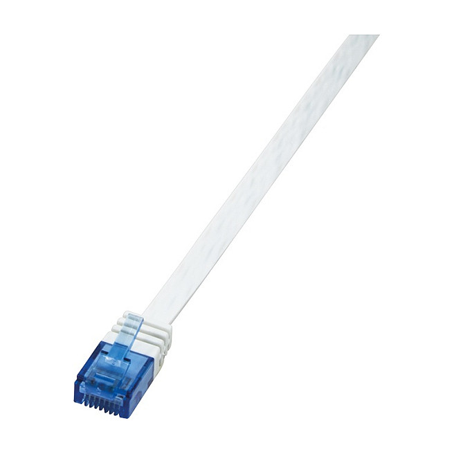 Patch Cable Flat Cat.6 U/UTP white 1,00m, SlimLine