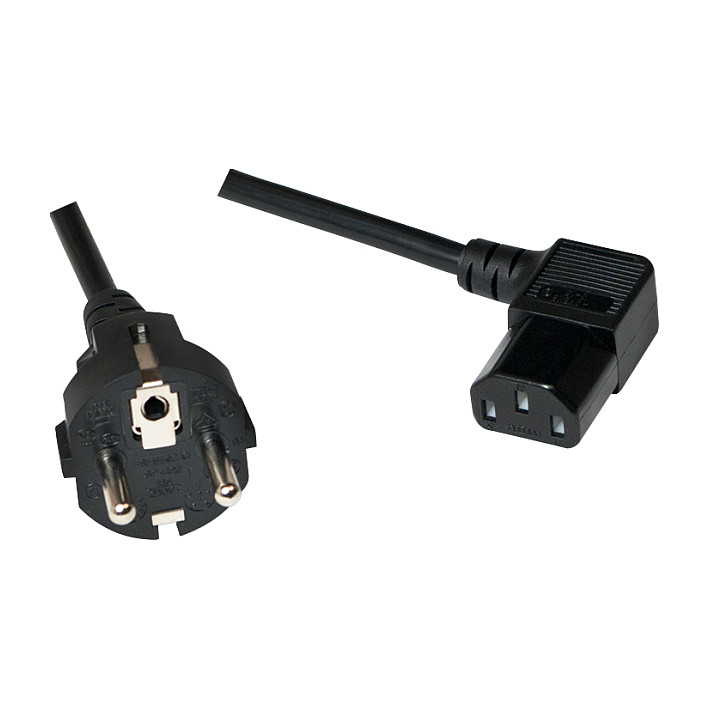 Kaltgeräte Anschlusskabel [1x Schutzkontakt-Stecker - 1x Kaltgeräte-Buchse C13] 200 m Schw - Logilink