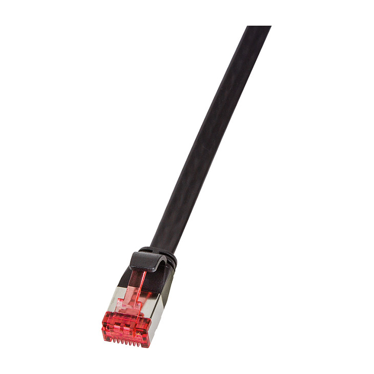 Patch Cable Flat Cat.6A Shielded 0,25m black