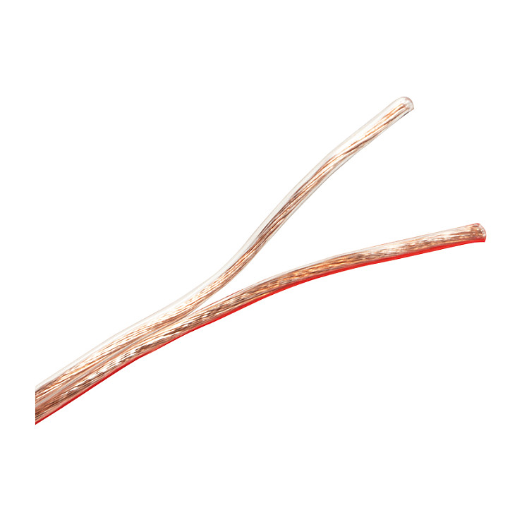Audio speaker raw cable, 2x 2.5 mm², transparent, 25 m