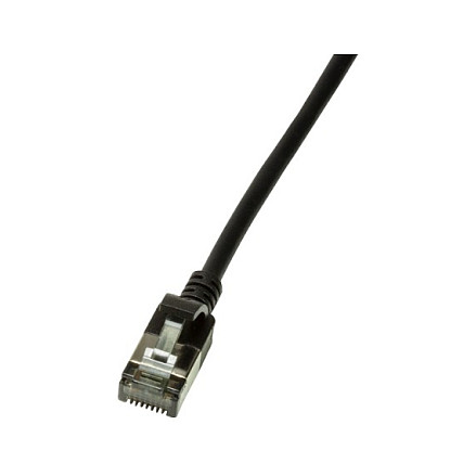 Patch cable Cat.6A TPE SlimLine black 0,5m