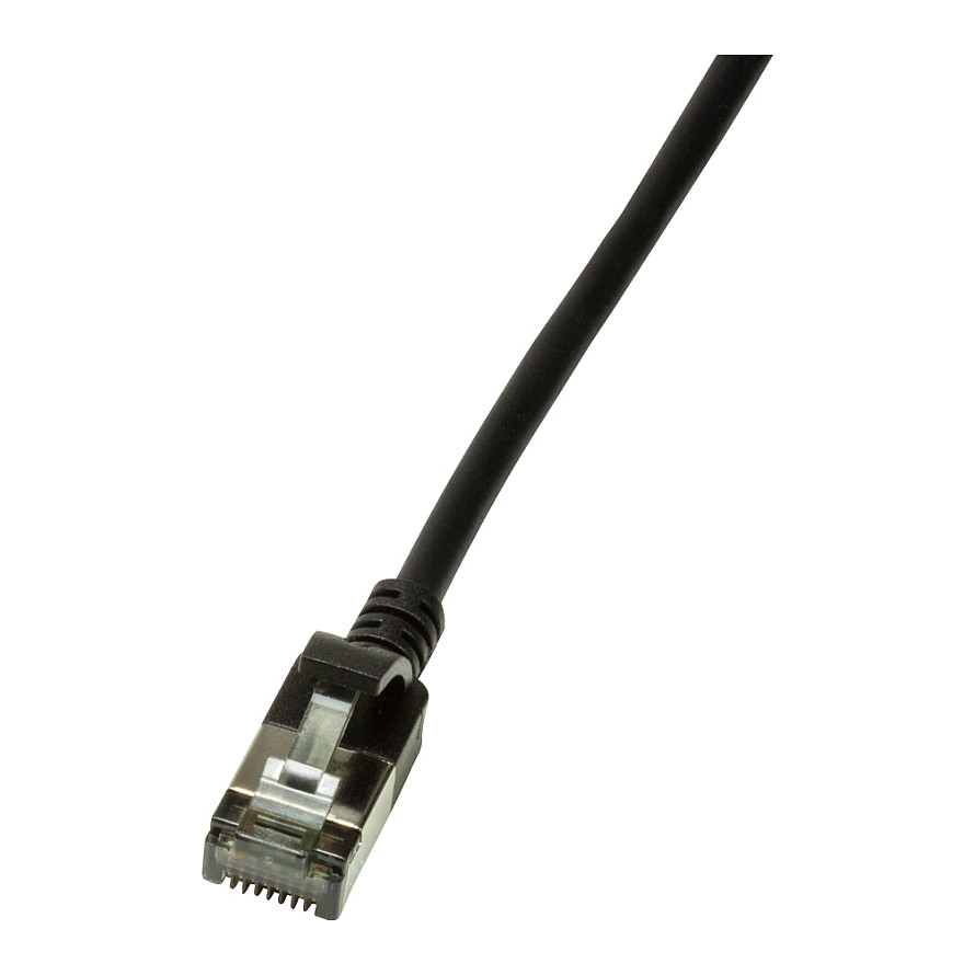 Patch cable Cat.6A TPE SlimLine black 2,0m