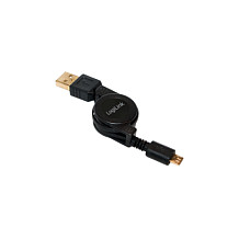 Logilink USB 2.0 cable, USB-A/M to Micro-USB/M, retractable, black, 0.75 m