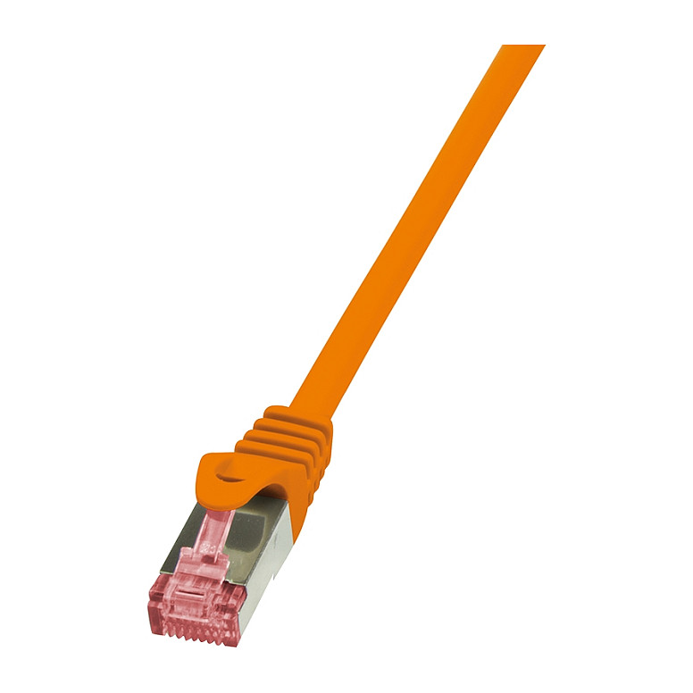 CQ2078S RJ45 Netzwerkkabel Patchkabel cat 6 s ftp 500 m Orange Flammwidrig mit Rastnasen - Logilink