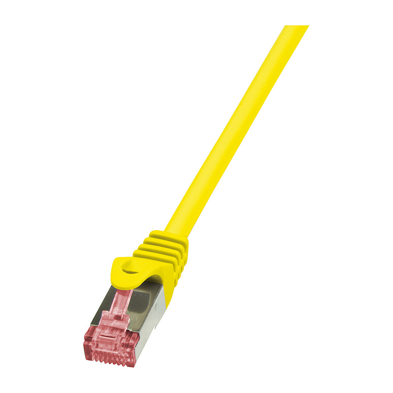 CQ2017S RJ45 Netzwerkkabel Patchkabel cat 6 s ftp 025 m Gelb Flammwidrig mit Rastnasensc - Logilink