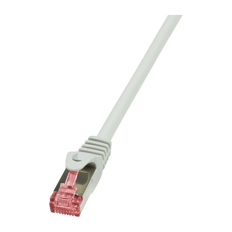 CQ2082S RJ45 Netzwerkkabel Patchkabel cat 6 s ftp 750 m Grau Flammwidrig mit Rastnasensc - Logilink
