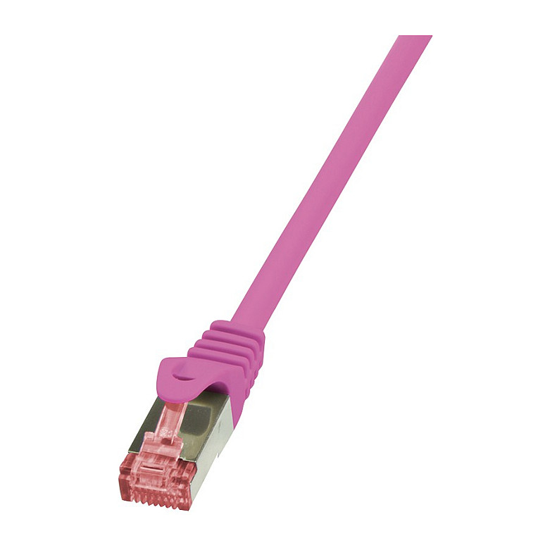 Logilink Patch Cable Cat.6 S/FTP pink 0,25m, PrimeLine