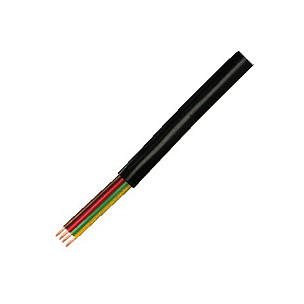 Logilink Telephone cable, flat, 4-wire, CCA, 6x 0.12 mm, black, 100 m