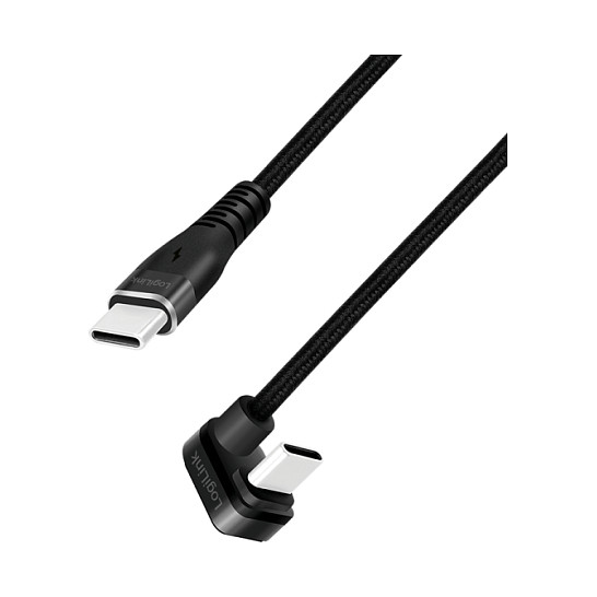 Logilink USB 2.0 Type-C gaming cable, C/M 180° to C/M, 480 Mbps, 60W, alu, black, 2 m