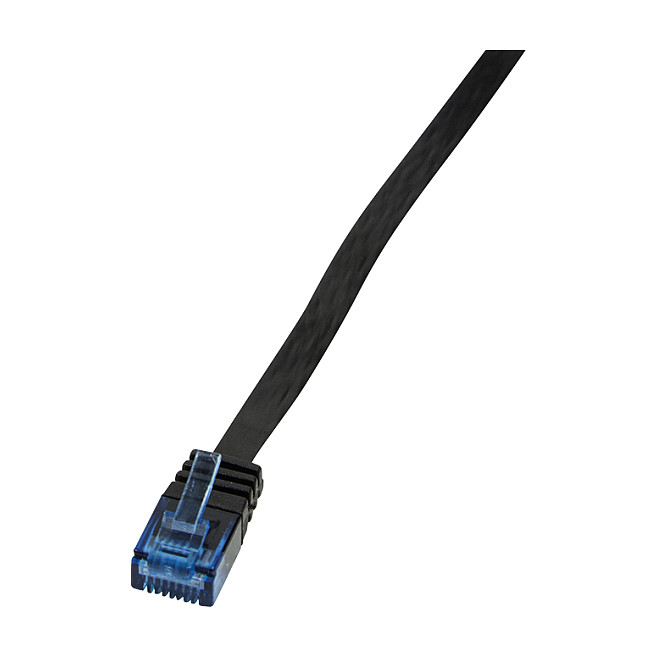 Logilink Patch cable flat Cat.5e U/UTP, black, 0,5m