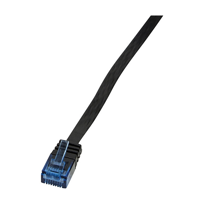 Logilink Patch cable flat Cat.5e U/UTP, black, 20,0m