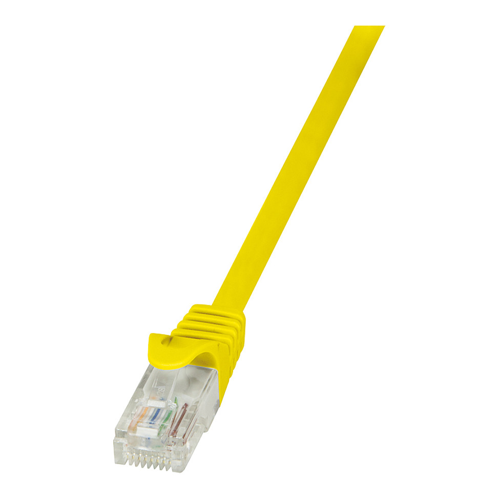 CP2017U RJ45 Netzwerkkabel Patchkabel cat 6 u utp 025 m Gelb mit Rastnasenschutz 1 St - Logilink