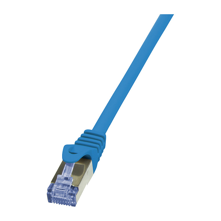 CQ3086S RJ45 Netzwerkkabel Patchkabel cat 6a s ftp 750 m Blau Flammwidrig mit Rastnasens - Logilink