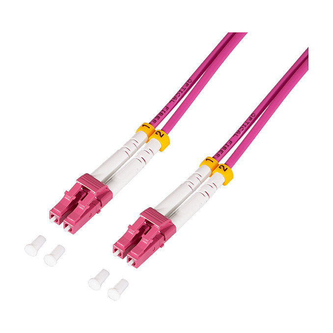 Logilink Steel armored fiber patch cord OM4, Duplex LC/UPC - LC/UPC, 5.0 m