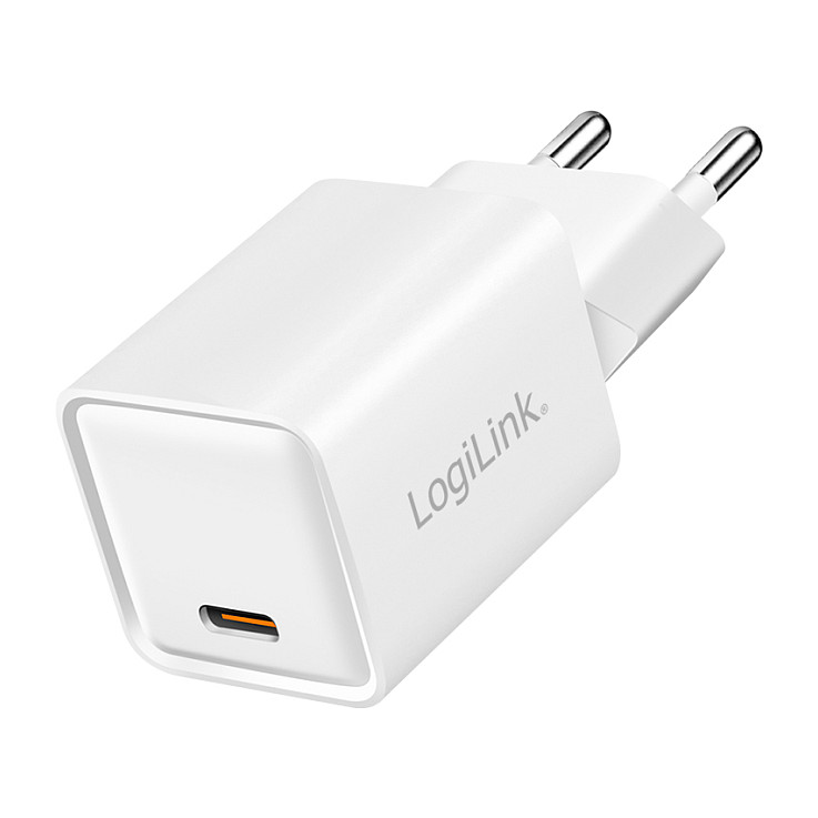 Logilink USB-C charger, 20 W, GaN, 1-port, 1x USB-C (PD), White