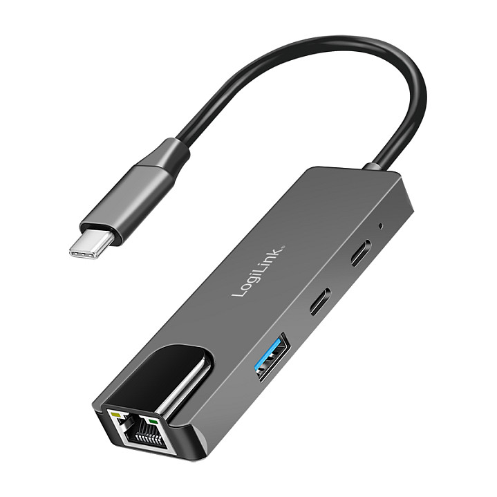 Logilink USB 3.2 Gen1 Hub, 3-port, with 2.5G Gigabit Ethernet adapter