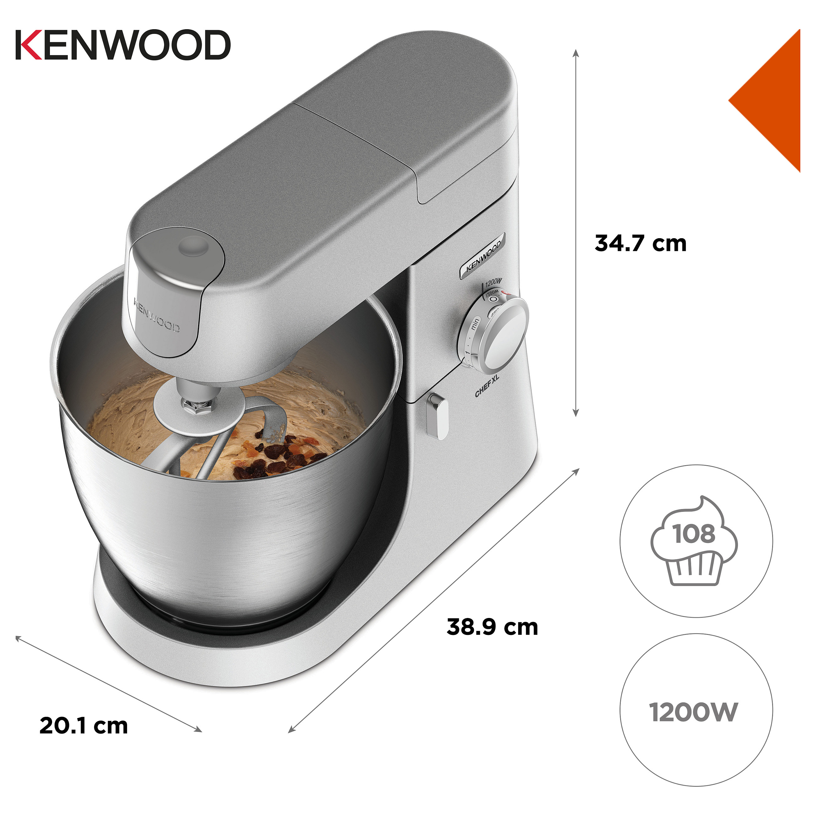 Kenwood Electronics Kenwood Chef XL KVL4110S - Küchenmaschine - 1200 W