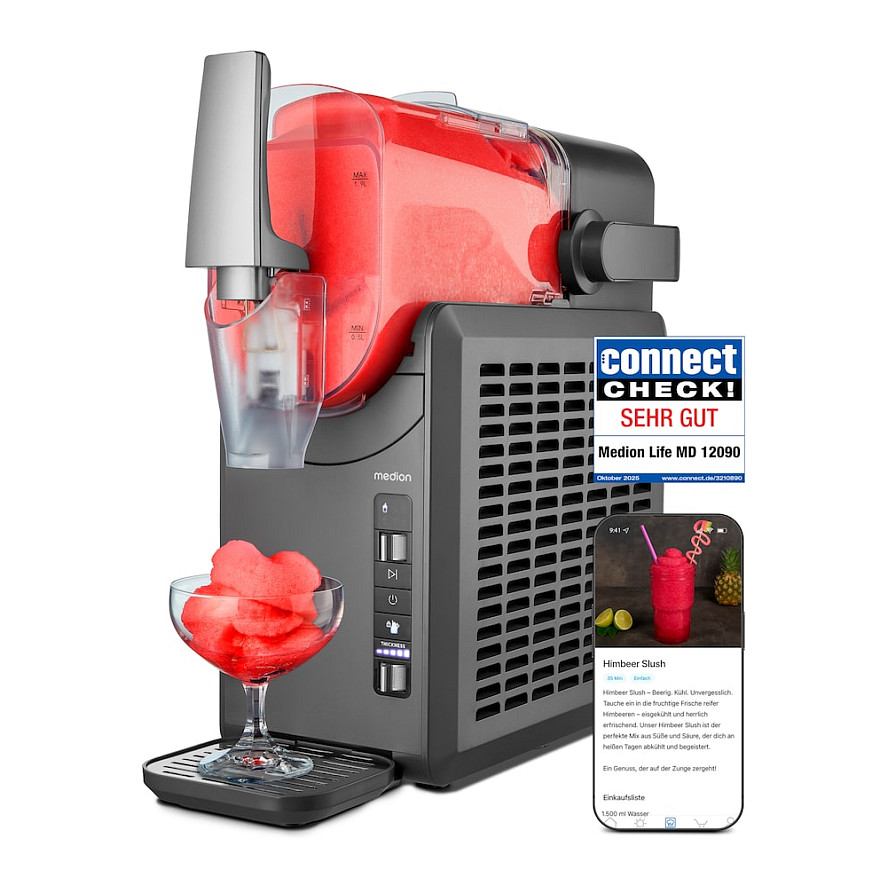 Medion LIFE Slush-Eismaschine MD12090 (grau, fr 2.600ml Slush)
