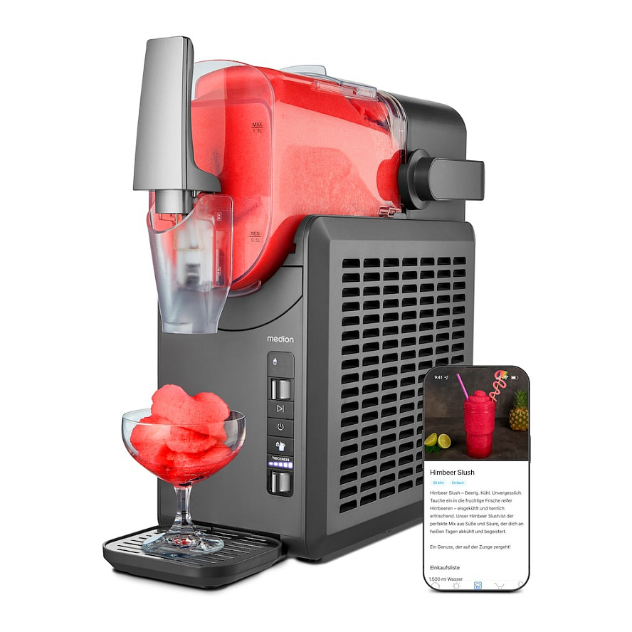 Medion LIFE Slush-Eismaschine MD12090 (grau, fr 2.600ml Slush)