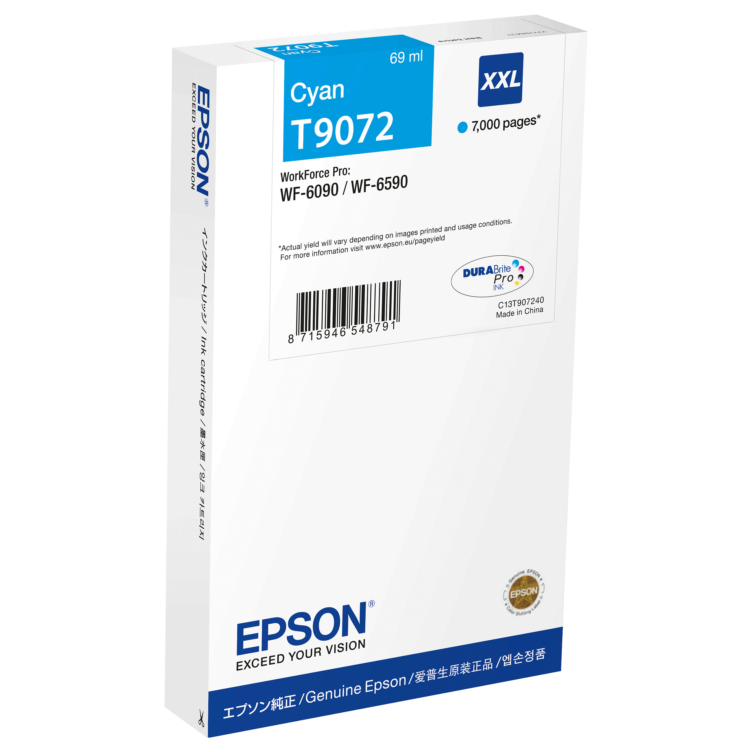Epson C13T90724N Cyan 69ml 7000Seiten Tinte