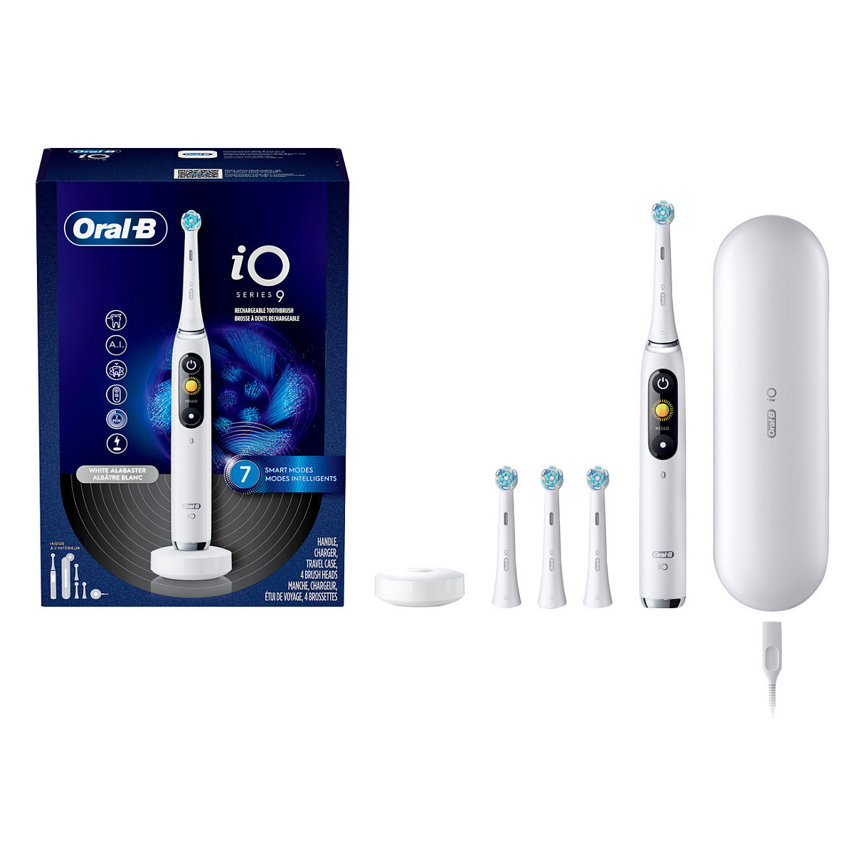 Oral-B iOSeries 9 Luxe Edition, Elektrische Zahnbürste (wei, White Alabaster)
