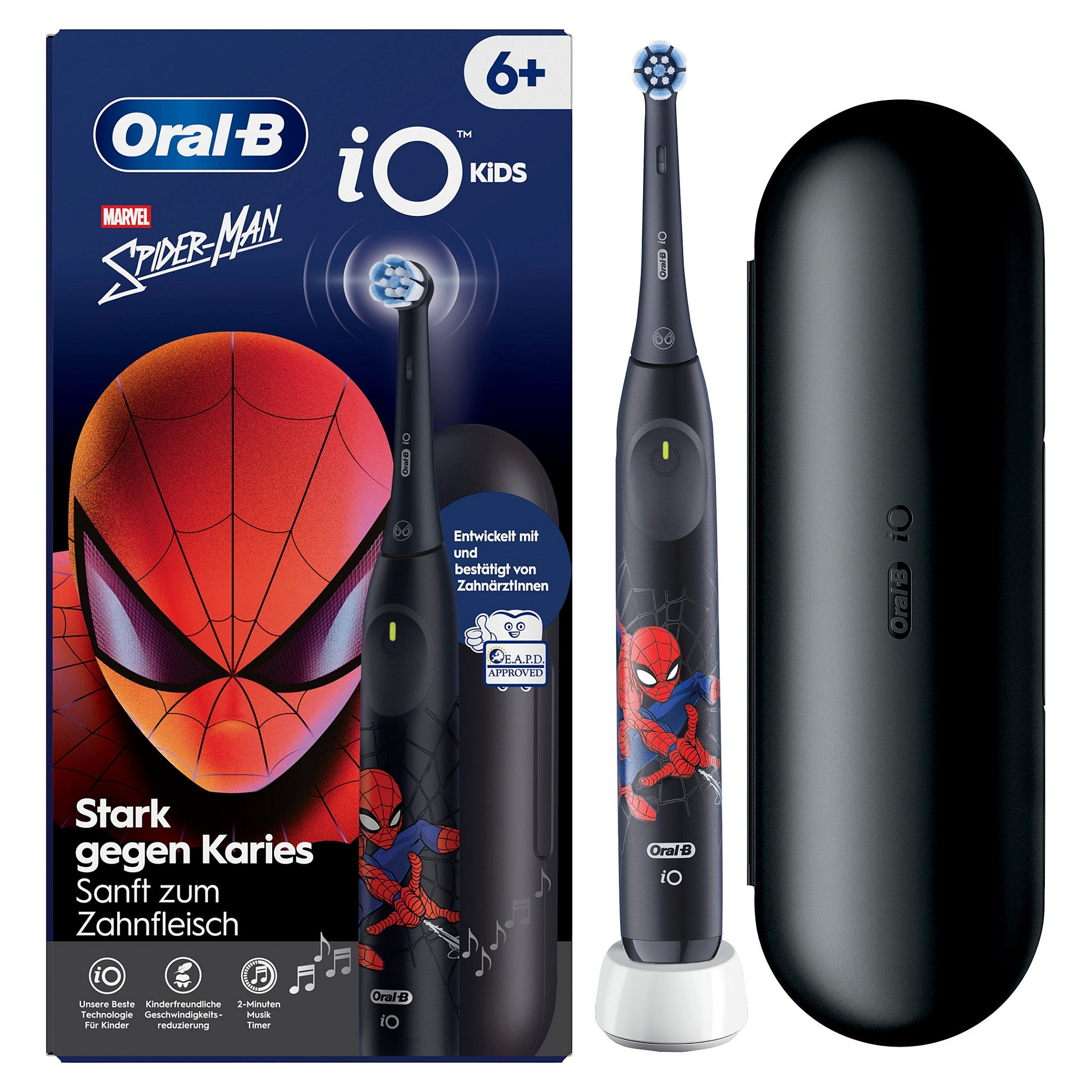 Oral-B iO Kids 6+ Spiderman Elektrische Zahnbürste inkl. 1 Aufsteckbürste, 1 Reise-Etui