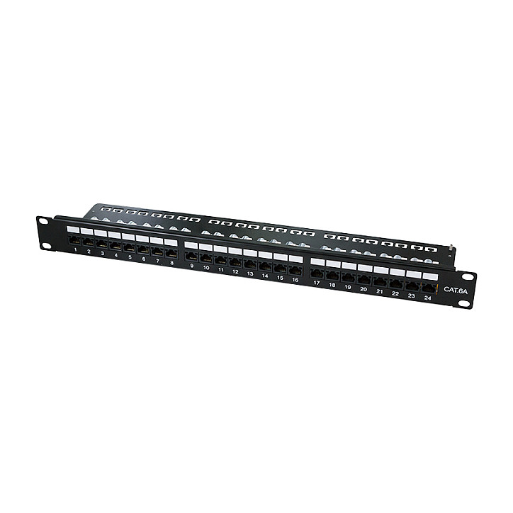 Logilink Cat.6A Patch Panel 24-Port UTP, 1U, 90° IDC
