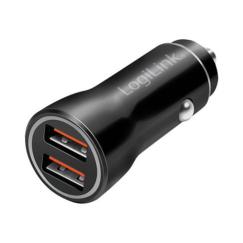 Logilink Car charger, 2 Port, 10.5W, illuminated, black Smartphone Zubehör