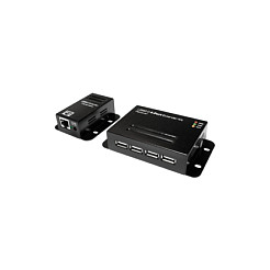 Logilink USB 2.0 Cat.5 extender, 50 m, incl. 4-port USB Hub, mountable, black USB