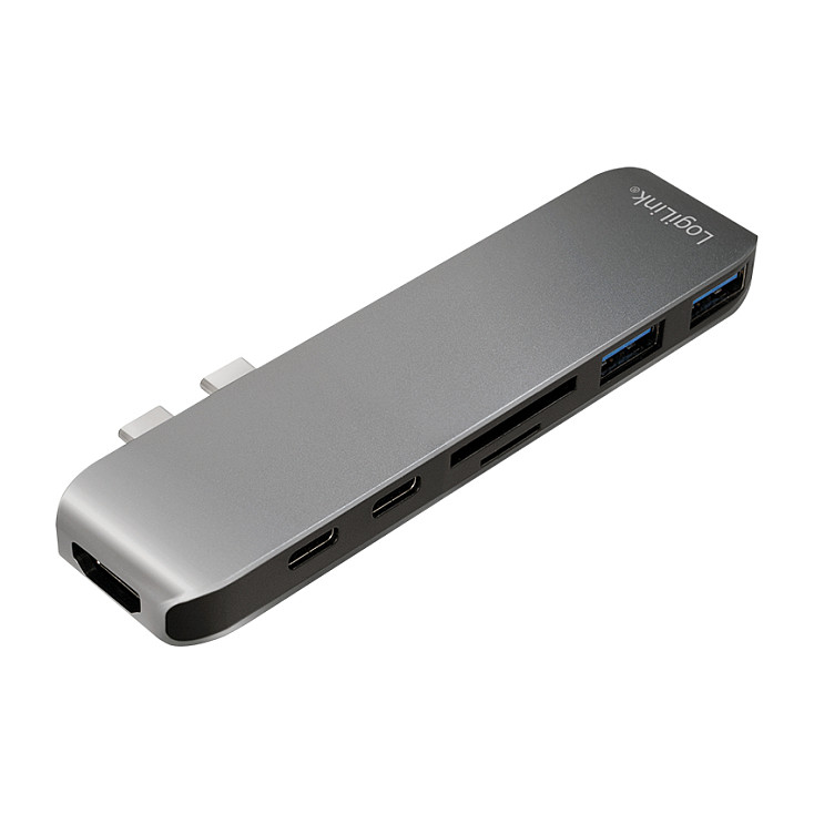 Logilink USB 3.2 Gen2x2, Docking Station, USB-C, 7-Port, w/PD, aluminum