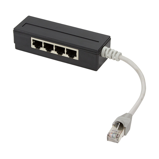 Logilink Splitter 4port RJ45, geschirmt, mit 15 cm Kabel