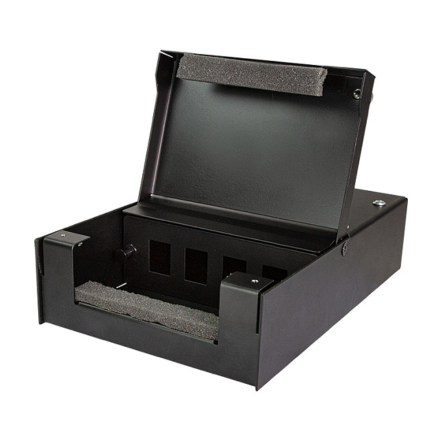 Logilink Consolidation point box for 4 keystone jacks, metal, black