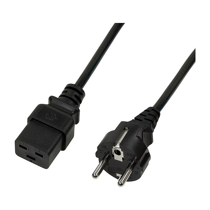 Logilink Power cable, CEE 7/7 to IEC C19, black, 3 m