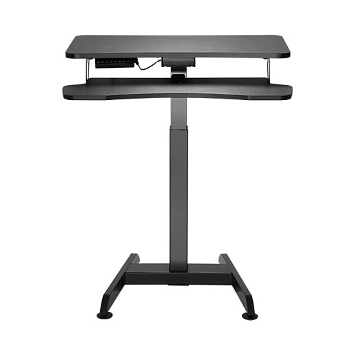 Sit-stand workstation, single motor, w/ keyboard tray, black