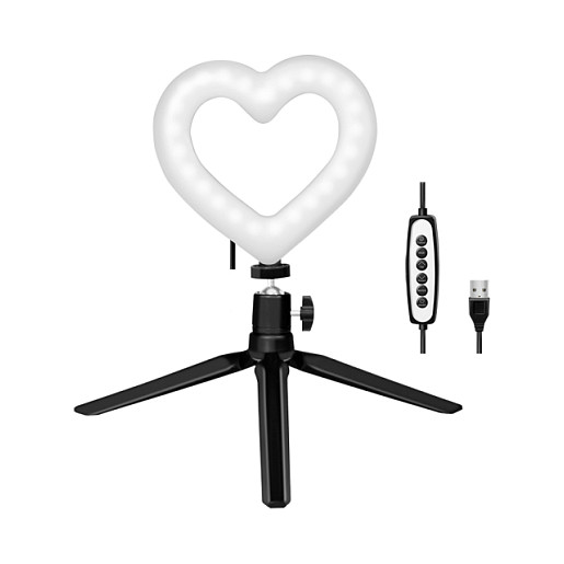 LED Ring Fill Light, with tripod, heart shape