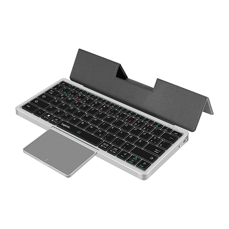 Keyboard, BT 5.1, 3 channel, w/ touchpad, grey