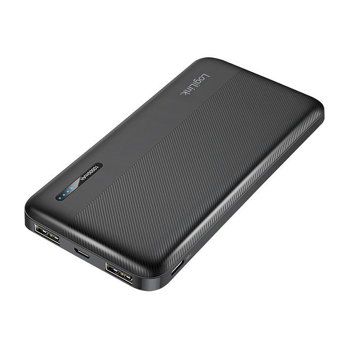 Logilink Mobile Power Bank, LiPo, 10.000 mAh, USB-C in/out, black