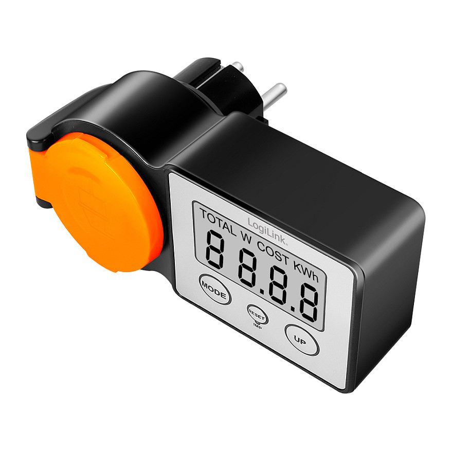 LogiLink Energiekosten-Messgerät Outdoor, schwarz/orange