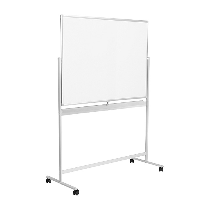 Dry Erase Whiteboard, mobile, double-sided, metal, 120x80cm