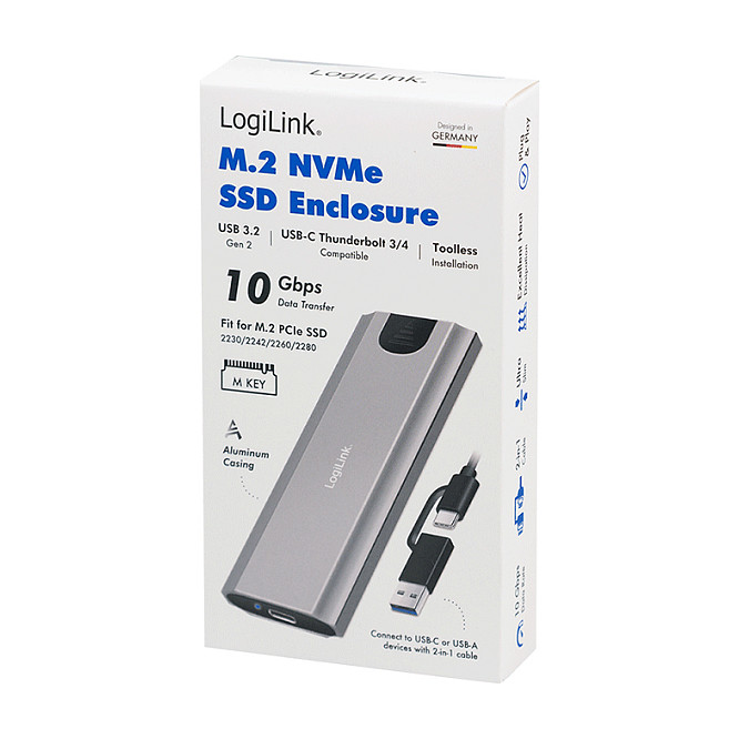 USB 3.2 Gen2 SSD Enclosure USB-C to PCIe NVMe